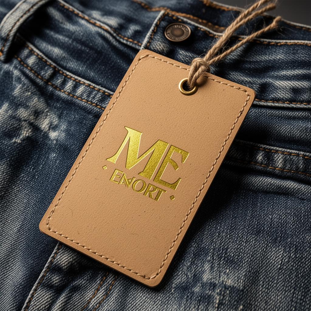 Denim export hangtag