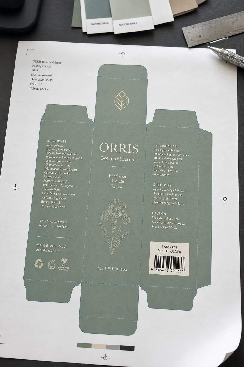 Skincare carton dieline